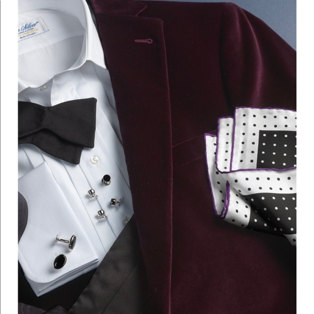 SOLD Ben Silver Charleston NWT Silk Pocket Square - Picture 11 of 12